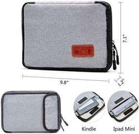 img 3 attached to 🔌 Подвижная сумка-органайзер для кабелей во время путешествий с 8 кабельными бандажами - чехол для электронных аксессуаров, вмещающий USB-кабель, шнур, ручку, прочные провода, наушники, iPad, iPhone (до 7.9 дюймов)