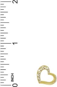 img 1 attached to 🎗️ Charm America: Gold Small Sliding Heart Charm - Premium 10 Karat Solid Gold