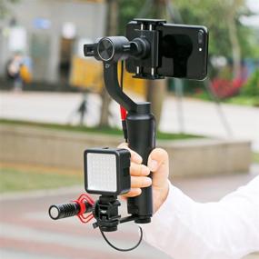 img 2 attached to 🎥 Enhance Your Vlogging set-up: PT-3 Osmo Mobile 4 Triple Cold Shoe Mount Adapter for Zhiyun Smooth 4 DJI Osmo Pocket Feiyutech Vimble 2 3-Axis Gimbal