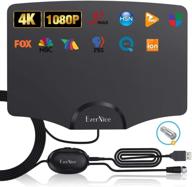 📺 evernice tv antenna indoor - hdtv digital antenna with amplifier signal booster, up to 120 mile range, support smart tv 4k 1080p hd free local channels - includes 14ft coax hdtv cable logo