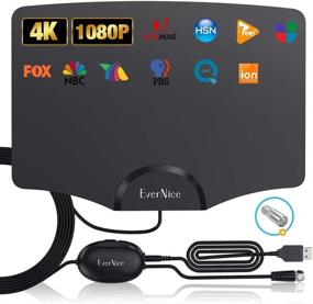 img 4 attached to 📺 EverNice TV Antenna Indoor - HDTV Digital Antenna with Amplifier Signal Booster, Up to 120 Mile Range, Support Smart TV 4K 1080P HD Free Local Channels - Includes 14ft Coax HDTV Cable