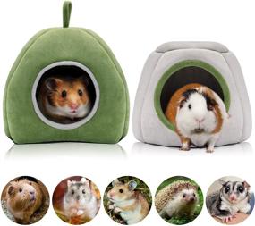 img 4 attached to 🐹 YUEPET Guinea Pig Bed 2 Pack - Guinea Pig Small Animal Bed Hideout for Chinchillas, Hamsters, Hedgehogs - Washable and Durable Cage Accessories