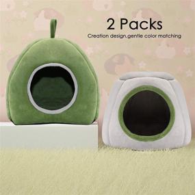 img 2 attached to 🐹 YUEPET Guinea Pig Bed 2 Pack - Guinea Pig Small Animal Bed Hideout for Chinchillas, Hamsters, Hedgehogs - Washable and Durable Cage Accessories