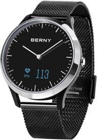 img 2 attached to 🏊 BERNY Гибридный умный часы: Водонепроницаемый фитнес-трекер с мониторингом сна и сердечного ритма для мужчин и женщин - совместим с iPhone и Android (серебряно-черный)