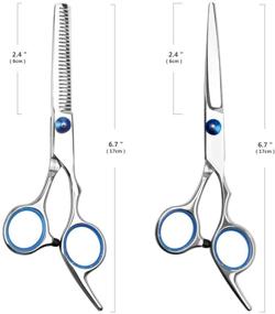 img 1 attached to 💈 KERUITA Professional Barber Hair Cutting Scissors Set - Thinning Shears, Salon Razor Edge Tools, Mustache Scissors - Fine Adjustment Screw, Japanese Stainless Steel Kit