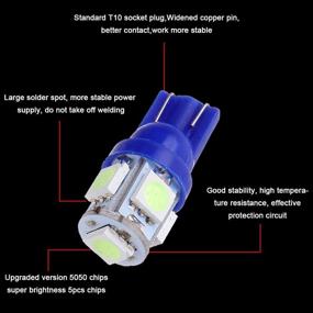 img 1 attached to cciyu 20 Pack Ice Blue T10 W5W Wedge 168 194 LED Bulb Replacement for 2013-2015 Infiniti JX35 (QX60) Interior Dome Map Step/Courtesy/Door Light