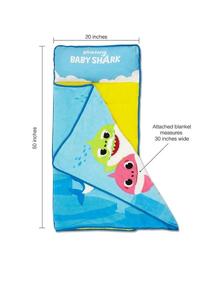 img 1 attached to 🦈 Baby Shark Nap Mat: Comfortable Pillow and Fleece Blanket Combo for Daycare, Preschool, and Kindergarten Naps - Ideal for Boys and Girls