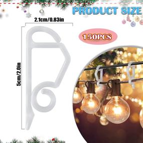 img 3 attached to 🎄 Yotako 150 Christmas Light Clips - Gutter Hooks for Outdoor Holiday Lights, Weatherproof Plastic Clips for Xmas Decoration, Hang Outside String Lights Easily (White)