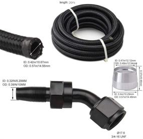 img 3 attached to 🔥 High-Performance 8AN 20Ft Universal Braided Oil Fuel Line Hose Stainless Steel Nylon CPE with Swivel Fitting Hose Ends Adapter Kit-Black: Ultimate Durability and Functionality