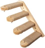 🐈 sisal rope cat ladder steps: wall mounted climbing shelf for feline fun and scratching satisfaction logo