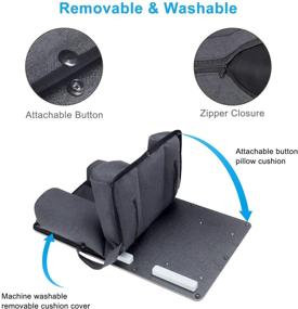 img 3 attached to 🖥️ Laptop Lap Desk with Removable Cushion Cover, Mouse Pad, and Tablet Phone Holder - Ideal for Adults, Fits up to 17 inch Laptop - NEARPOW