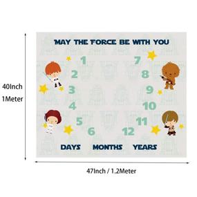img 3 attached to 📷 Baby Monthly Milestone Blanket | Star Wars-themed Baby Blanket for Picture Perfect Moments