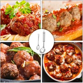 img 1 attached to 🥄 Stainless Steel Meatball Maker Scoop Spoon - Non-Stick Meat Baller with Long Handle