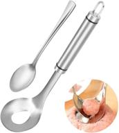 🥄 stainless steel meatball maker scoop spoon - non-stick meat baller with long handle logo