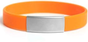 img 3 attached to MZZJ Engraved Medical Health Alert Safety ID Bracelet - Silicone Rubber & Stainless Steel Plate, Multiple Sizes & 14 Colors