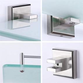 img 2 attached to 🚽 Bathroom Tempered Glass Shelf - Wall Mounted 16.5 Inch, Brushed Nickel Finish, Rustproof SUS304 Stainless Steel, Frosted Glass - by HOMEIDEAS