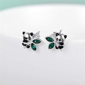 img 2 attached to 🐾 AOBOCO 925 Sterling Silver Animal Stud Earrings: Dazzling Crystals from Austria