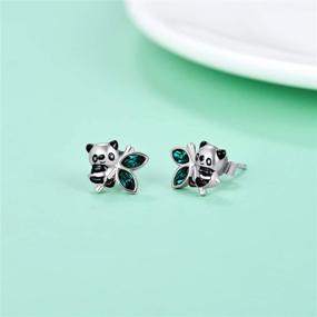 img 3 attached to 🐾 AOBOCO 925 Sterling Silver Animal Stud Earrings: Dazzling Crystals from Austria