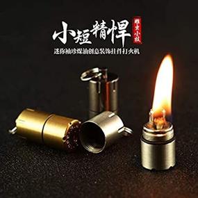 img 3 attached to Compact Waterproof Kerosene Lighter - Mini EDC Gear, Ultra-Small Size 2.5cm/φ 🔥 1.3cm, Portable Metal Capsule Lighter, Peanut-sized Design (Fuel not included), Pack of 3