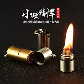 img 2 attached to Compact Waterproof Kerosene Lighter - Mini EDC Gear, Ultra-Small Size 2.5cm/φ 🔥 1.3cm, Portable Metal Capsule Lighter, Peanut-sized Design (Fuel not included), Pack of 3