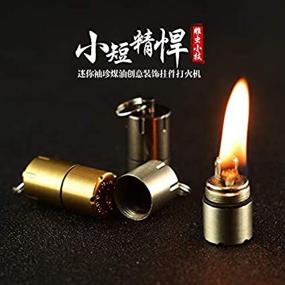 img 1 attached to Compact Waterproof Kerosene Lighter - Mini EDC Gear, Ultra-Small Size 2.5cm/φ 🔥 1.3cm, Portable Metal Capsule Lighter, Peanut-sized Design (Fuel not included), Pack of 3