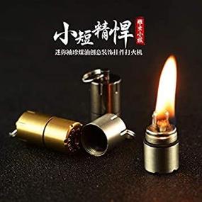 img 4 attached to Compact Waterproof Kerosene Lighter - Mini EDC Gear, Ultra-Small Size 2.5cm/φ 🔥 1.3cm, Portable Metal Capsule Lighter, Peanut-sized Design (Fuel not included), Pack of 3