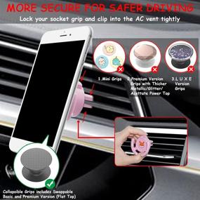 img 2 attached to HOMEFOX Air Vent Mount for Phone Holder with Collapsible Stand, Grip Socket and Secure Clips – One Pack, Pink