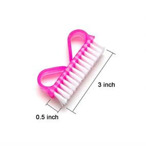 img 3 attached to 🔍 Luxxii 3-Pack Fine Handle Grip Nail Brush: Efficient Fingernail Scrub Cleaning Brushes - Ideal for Nail Hand Scrubbing. Color Variations!