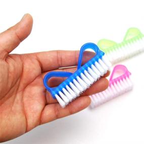 img 1 attached to 🔍 Luxxii 3-Pack Fine Handle Grip Nail Brush: Efficient Fingernail Scrub Cleaning Brushes - Ideal for Nail Hand Scrubbing. Color Variations!