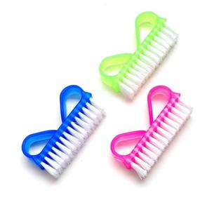 img 4 attached to 🔍 Luxxii 3-Pack Fine Handle Grip Nail Brush: Efficient Fingernail Scrub Cleaning Brushes - Ideal for Nail Hand Scrubbing. Color Variations!