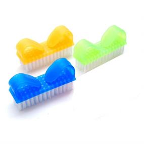 img 2 attached to 🔍 Luxxii 3-Pack Fine Handle Grip Nail Brush: Efficient Fingernail Scrub Cleaning Brushes - Ideal for Nail Hand Scrubbing. Color Variations!