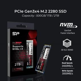 img 3 attached to 💾 Silicon Power 1ТБ NVMe M.2 PCIe Gen3x4 2280 QLC SSD - Сверхскоростные скорости чтения/записи до 3,400/1,900 МБ/с (SP01KGBP34UD7005)