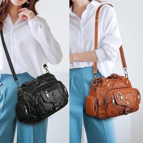 img 3 attached to 👜 Sfly Women Shoulder Bag Wallet: Stylish Retro Soft Leather Handbag for Women