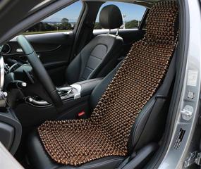 img 4 attached to EXCEL LIFE Natural Wood Beaded Seat Cover Massaging Cool Cushion for Car Truck, Prevents Sweaty Back While Driving, Enhances Comfort and Reduces Pain on Extended Journeys