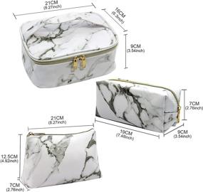 img 2 attached to Versatile 3 Pack Marble Makeup Bag Organizer Travel Cosmetic Bags for Women and Girls - Small & Large Make Up Pouches, Beauty Must-Haves for Teens!
