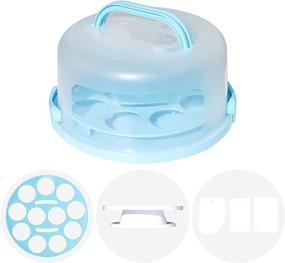 img 4 attached to 🎂 Revolutionary Round Cake Carrier with Built-in Handle Turntable