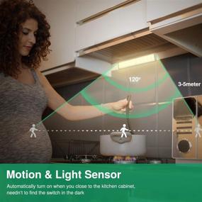 img 1 attached to 💡 Wireless Rechargeable Motion Sensor Under Cabinet Lighting with 20 LEDs - Closet Light, Wardrobe Stairs, Battery Operated LED Night Light, Warm White