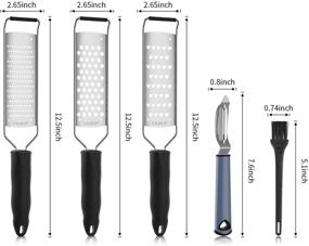 img 3 attached to 🧀 YJLIDJY Stainless Steel Graters for Kitchen - Cheese, Ginger, Vegetable, Cheese Slicer Set - Soft Touch Handle with Cleaning Brush