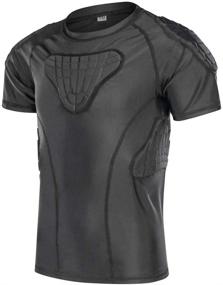 img 3 attached to Youth Boys Compression Shirt with Padded Chest 💪 Protector for Extreme Activities like Parkour & Exercise - DGXINJUN