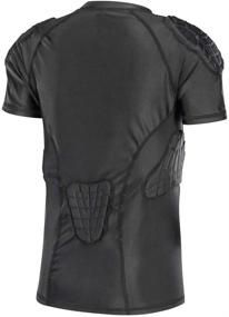 img 2 attached to Youth Boys Compression Shirt with Padded Chest 💪 Protector for Extreme Activities like Parkour & Exercise - DGXINJUN