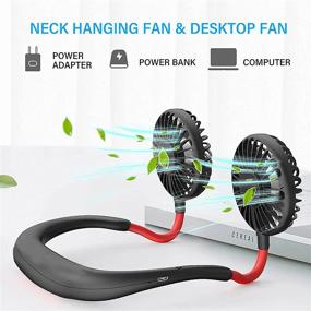 img 3 attached to 🌬️ Stay Cool Anywhere with the Hands-Free Portable Neck Fan, USB Rechargeable, 3 Speeds Noise-Free Super Wind Sports Cooling Fan for Indoor & Outdoor Use