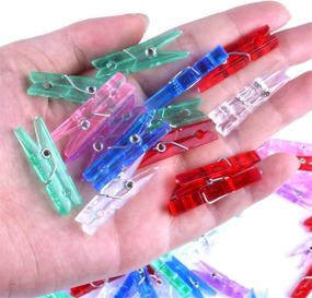 img 2 attached to 📎 BronaGrand 100pcs Mini Colorful Plastic Utility Paper Clip, Clothespins Clip, Clothes Line Clips, Photo Clips: Versatile and Vibrant Multi-purpose Clips for Organization and Décor