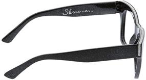 img 2 attached to 👓 Peepers by PeeperSpecs Women's Shine On Square Blue Light Blocking Reading Glasses, Black, 53 + 1.5