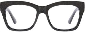 img 3 attached to 👓 Peepers by PeeperSpecs Women's Shine On Square Blue Light Blocking Reading Glasses, Black, 53 + 1.5