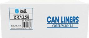 img 4 attached to 🗑️ Reli. 13 Gallon Trash Bags: 250 Count Tall Kitchen Garbage Bags - Black Liners for 13-16 Gallon Black Trash Cans