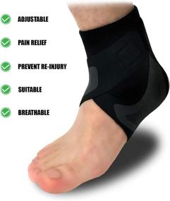 img 1 attached to BLUE PINE Adjustable Ankle Support Brace, Lightweight & Breathable Sleeve for Men and Women - Left, Large