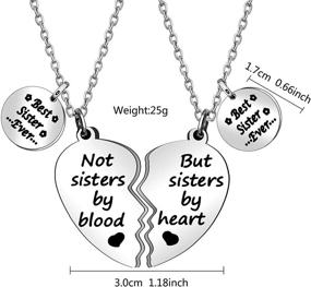 img 2 attached to 👯 Set of 2 Best Friends Forever Heart Necklaces - Ideal Gift for Sisters, BFFs, and Friends, Perfect for Birthdays and Graduations - Friendship Jewelry