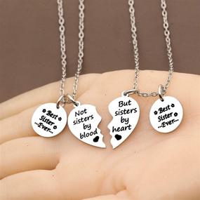 img 1 attached to 👯 Set of 2 Best Friends Forever Heart Necklaces - Ideal Gift for Sisters, BFFs, and Friends, Perfect for Birthdays and Graduations - Friendship Jewelry