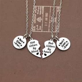 img 3 attached to 👯 Set of 2 Best Friends Forever Heart Necklaces - Ideal Gift for Sisters, BFFs, and Friends, Perfect for Birthdays and Graduations - Friendship Jewelry