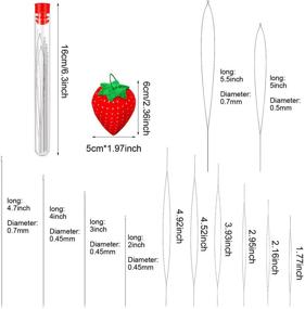 img 3 attached to 🧵 Набор из 37 штук разнообразных бисерных игл - длинных прямых игл для ниток с большими глазками - включает швейную подушку, нитевдеватель, наперсток и флакон для игл - идеально подходит для изготовления украшений